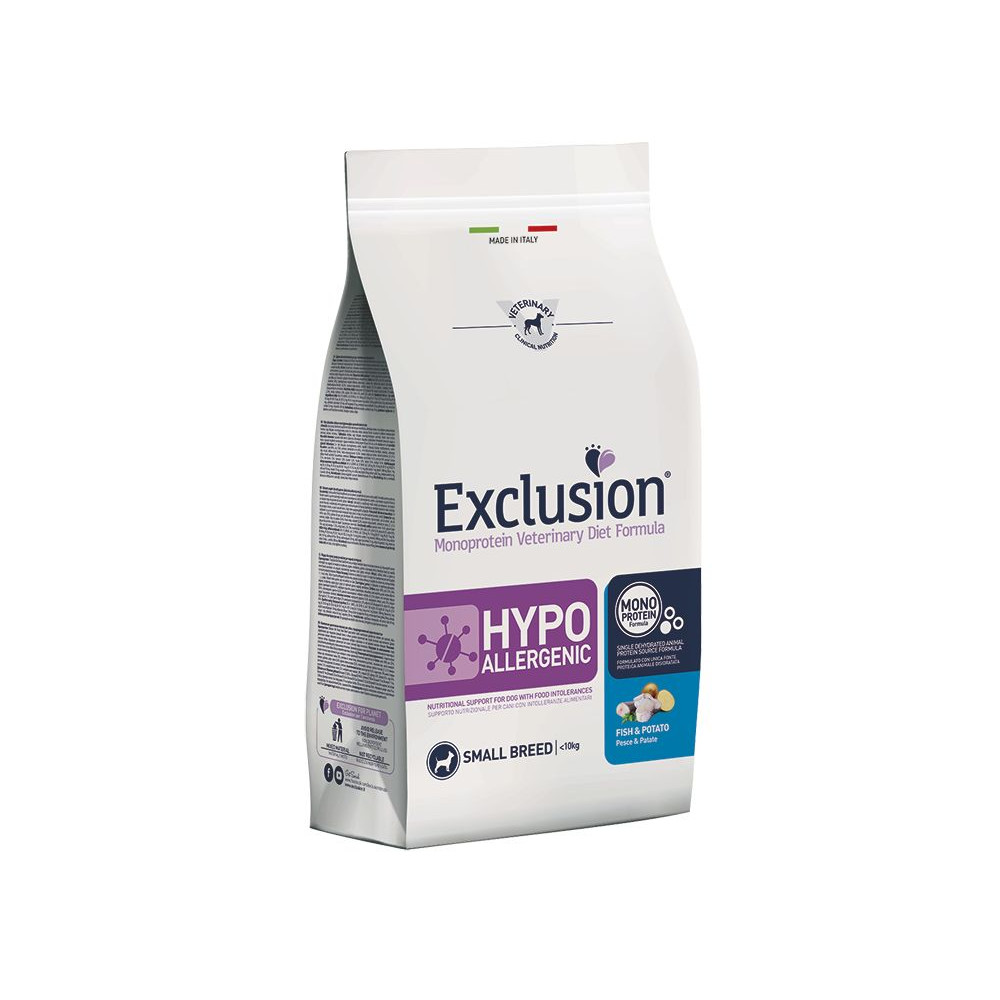 Exclusion Monoprotein Vet Diet Hypoallergenic Dog Adult Small Breeds - Pesce & Patate - 2 kg