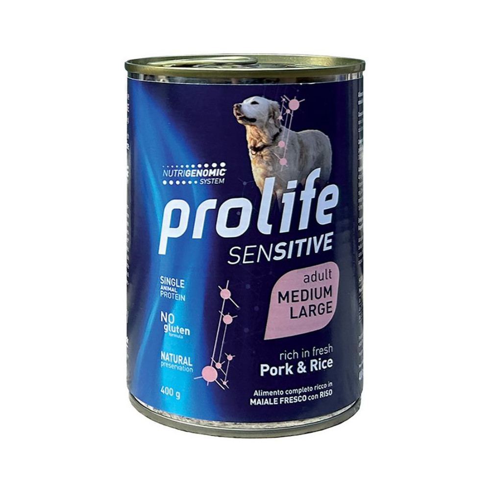 Prolife Sensitive Dog Adult Medium/Large - Maiale e Riso - 400 g