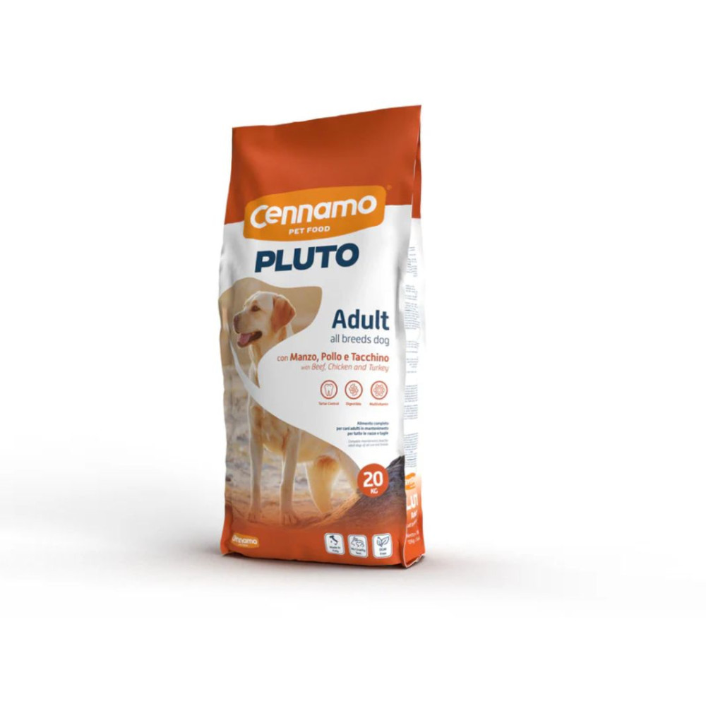 Cennamo Pluto Dog Adult All Breeds - Manzo, Pollo e Tacchino - 20 kg