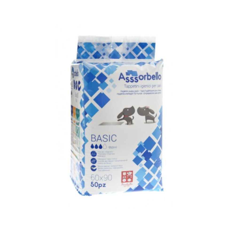Ferribiella Assorbello Basic Tappetini Igienici per Cani - 60x90 cm – 50 pz