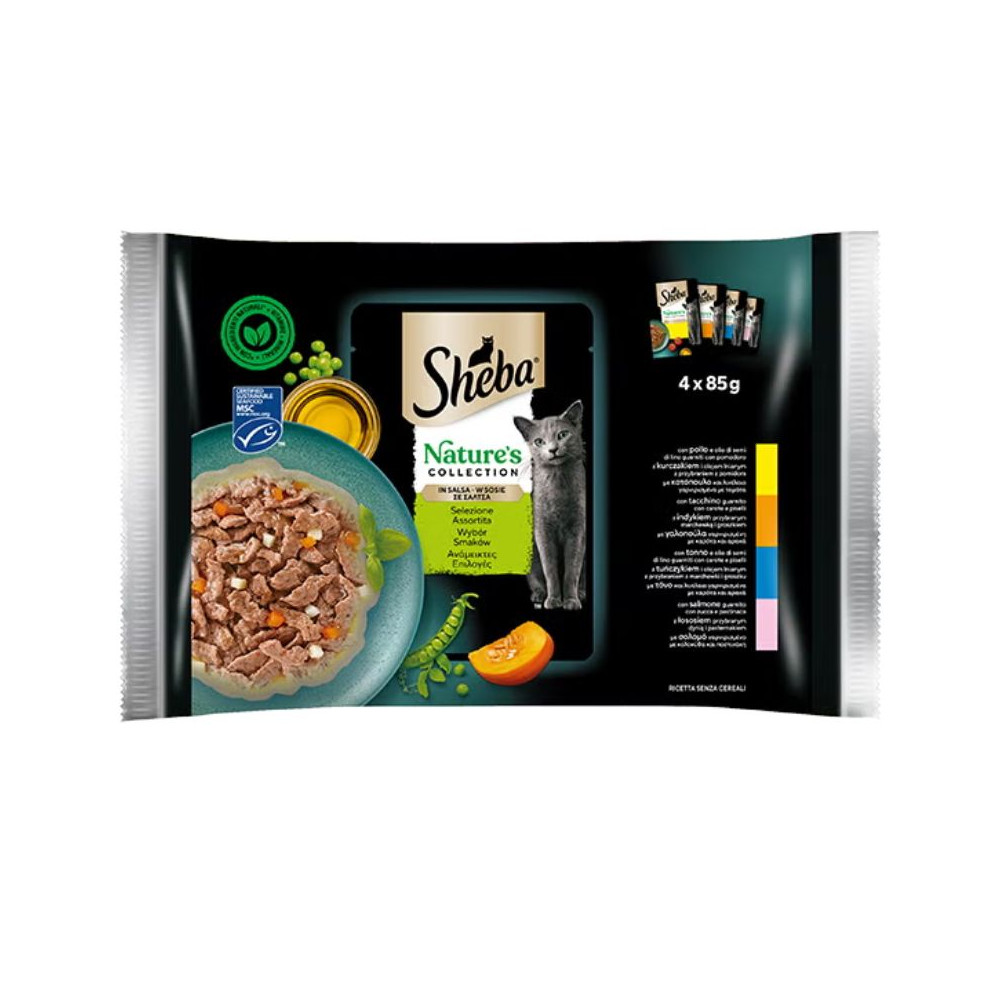 Sheba Nature's Collection in Salsa Cat Adult - Selezione Assortita - 4 x 85 g