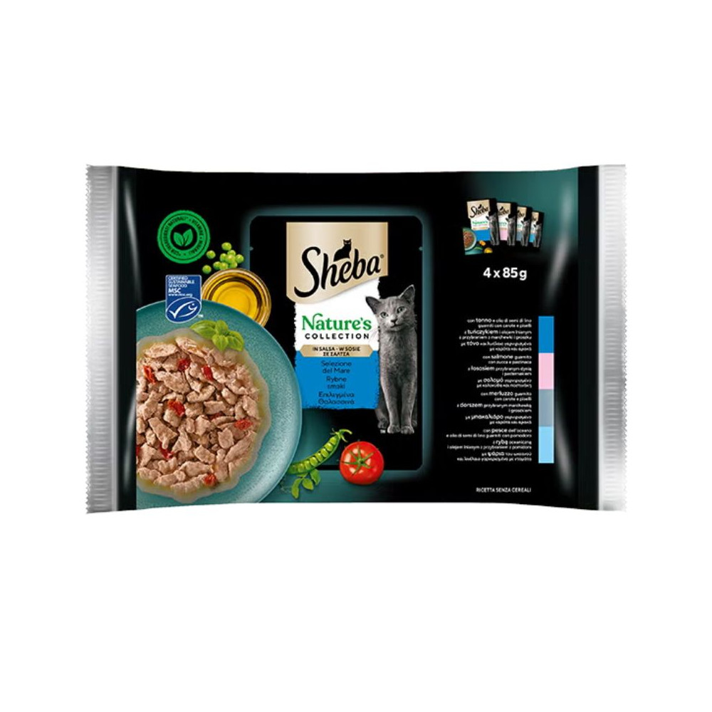 Sheba Nature's Collection in Salsa Cat Adult - Selezione del Mare - 4 x 85 g