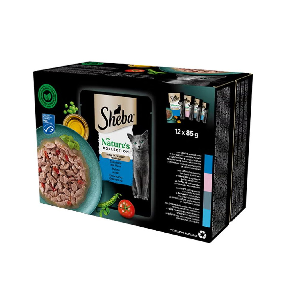 Sheba Nature's Collection in Salsa Cat Adult - Selezione del Mare - 12 x 85 g