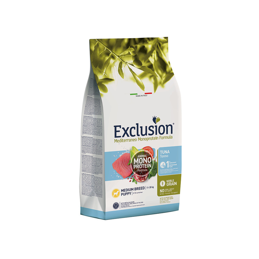 Exclusion Mediterraneo Noble Grain Puppy Medium - Tonno - 12 kg