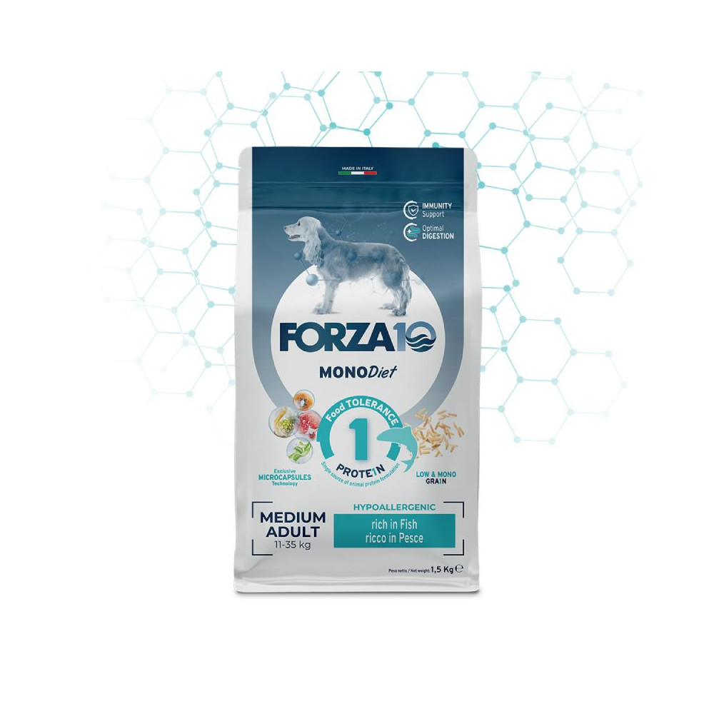 Forza10 Monodiet Dog Adult Medium - Ricco in Pesce - 12 kg