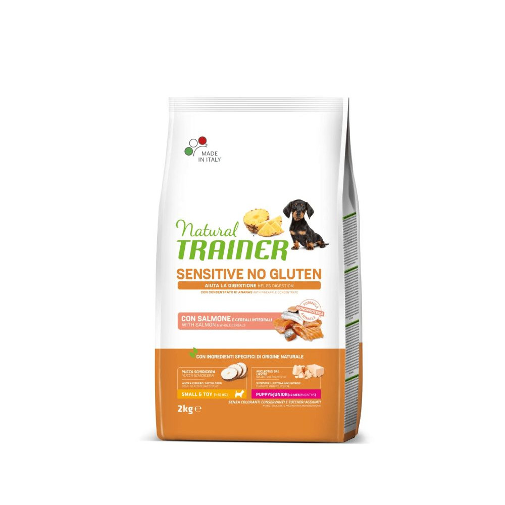 Natural Trainer Mantenimento Sensitive No Gluten Puppy & Junior Small/Toy - Salmone - 2 kg