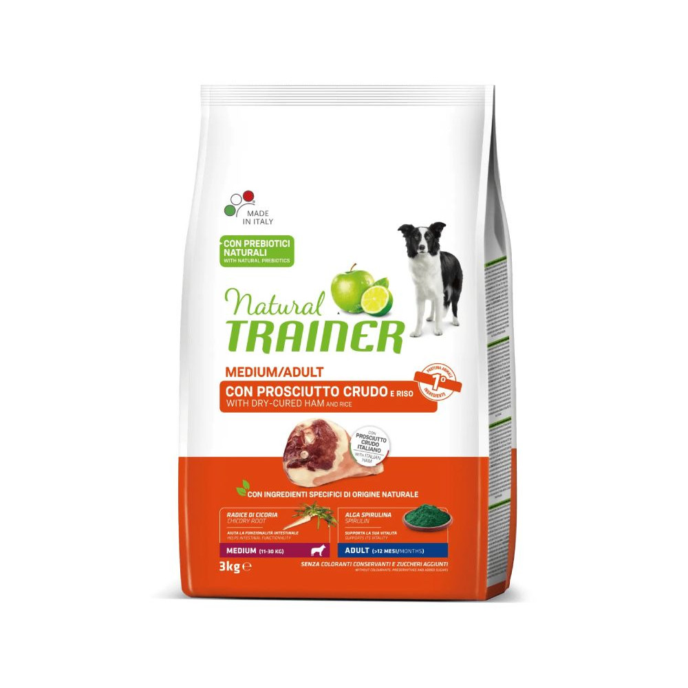 Natural Trainer Mantenimento Dog Adult Medium - Prosciutto Crudo - 3 kg