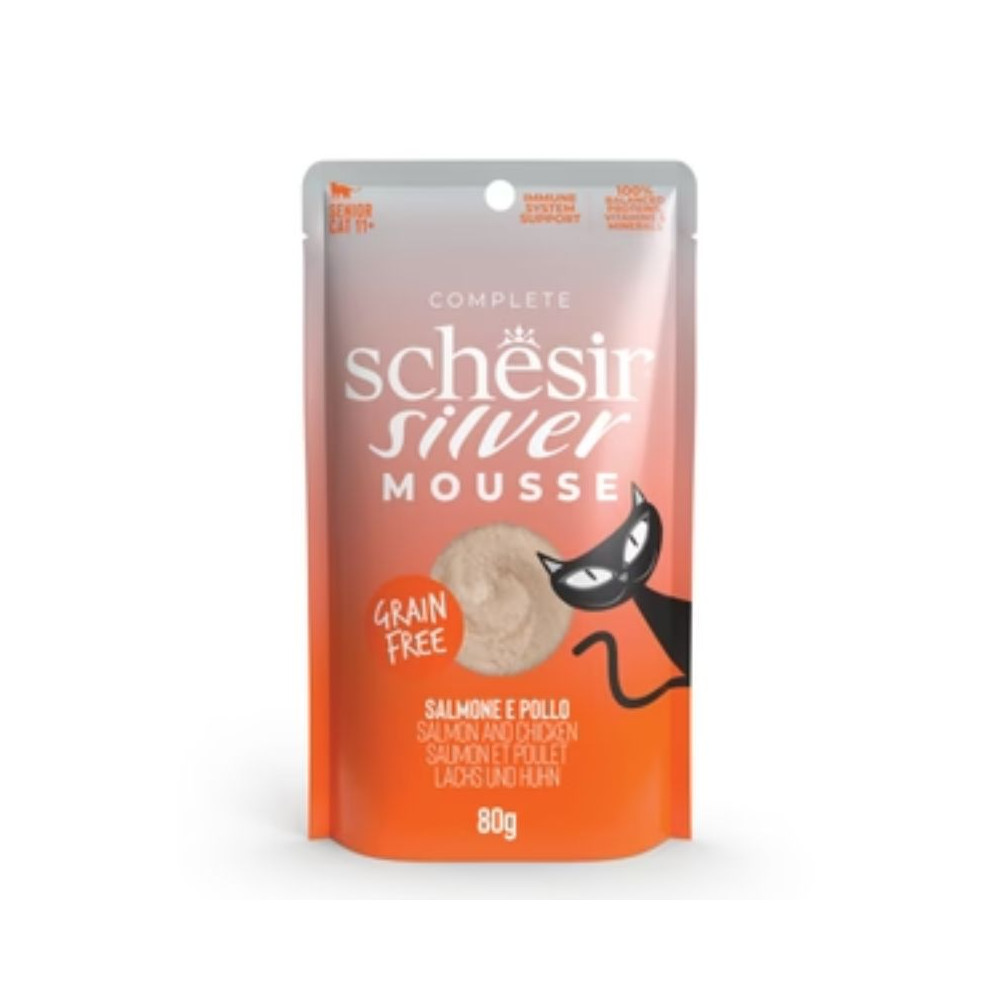 Schesir Silver Cat Senior - Mousse di Salmone e Tonno - 80 g
