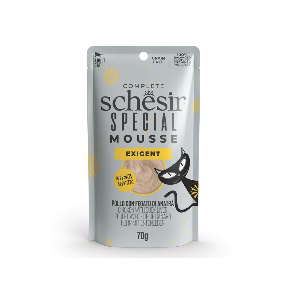 Schesir Special Exigent Cat Adult - Mousse di Pollo con Fegato di Anatra - 70 g