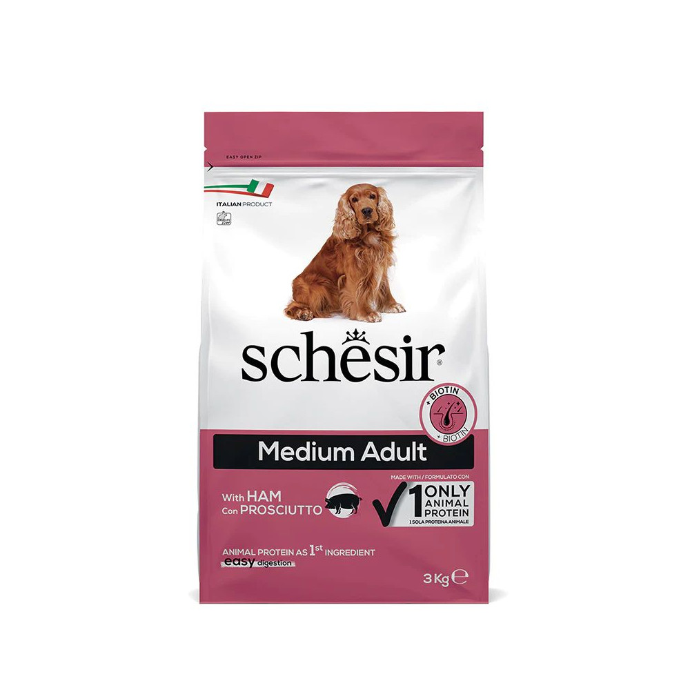 Schesir Dog Adult Medium - Prosciutto - 3 kg