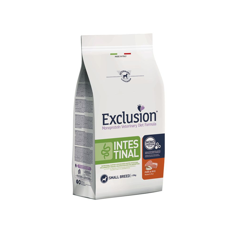 Exclusion Monoprotein Vet Diet Intestinal Dog Adult Small Breeds - Maiale & Riso - 2 kg