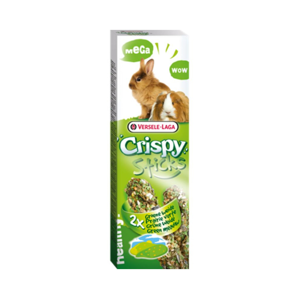 Versele-Laga Crispy Mega Sticks Green Meadow per Conigli e Porcellini d'India - 140 g (2 pz)