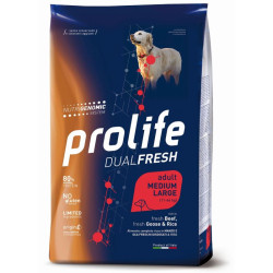 Prolife DualFresh Dog Adult Medium/Large - Manzo Fresco, Oca Fresca e Riso - 2,5 kg