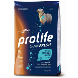 Prolife DualFresh Dog Adult Medium/Large - Salmone Fresco, Merluzzo Fresco e Riso - 2,5 kg