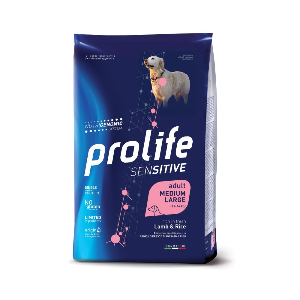 Prolife Sensitive Dog Adult Medium/Large - Agnello e Riso - 10 kg