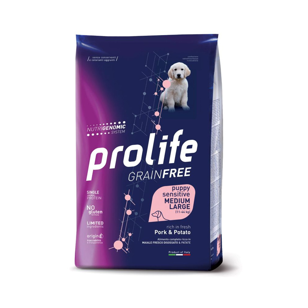 Prolife GrainFree Sensitive Puppy Medium/Large - Maiale e Patate - 2,5 kg