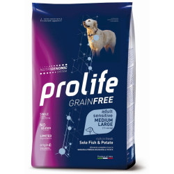 Prolife GrainFree Sensitive Dog Adult Medium/Large - Sogliola e Patate - 10 kg
