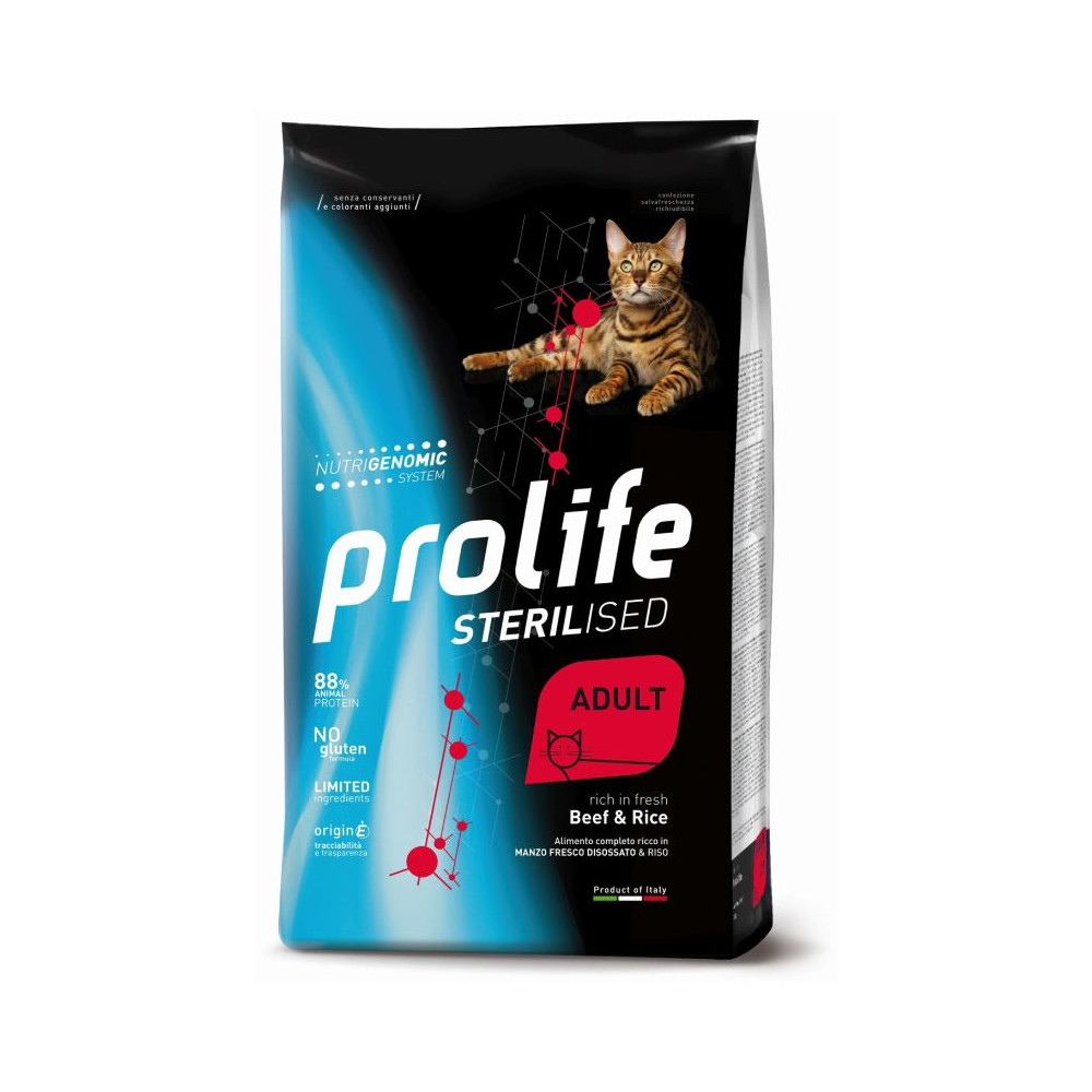 Prolife Sterilised Cat Adult - Manzo e Riso - 1,5 kg