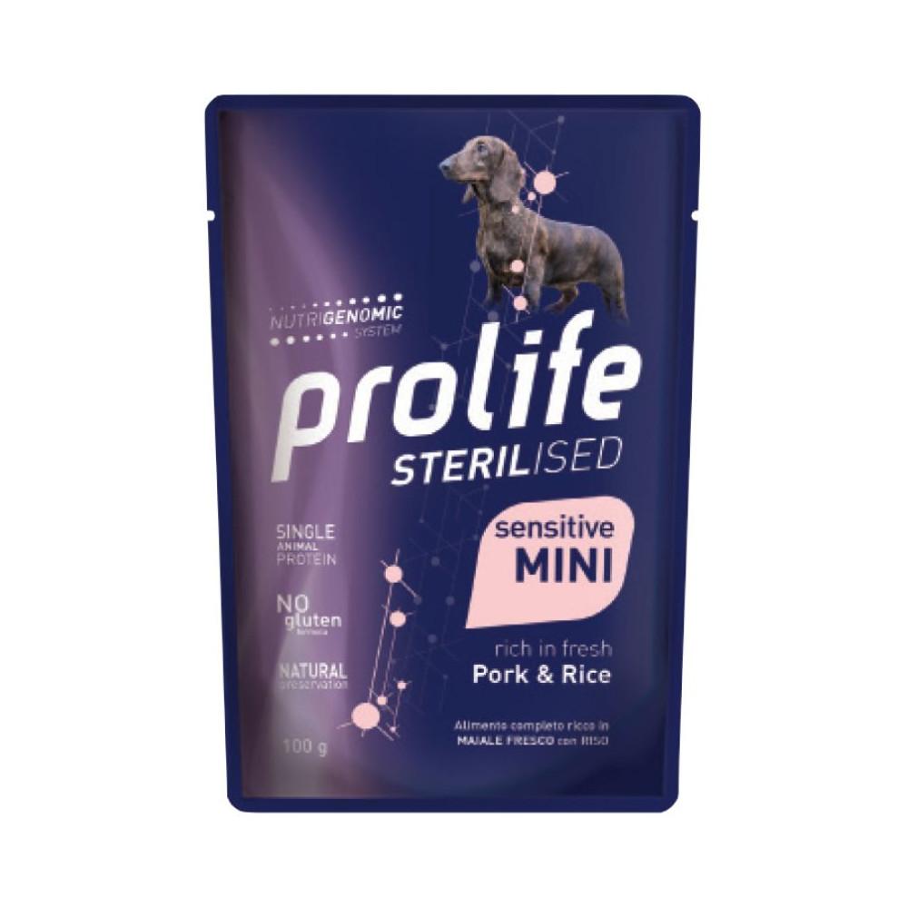 Prolife Sterilised Sensitive Dog Adult Mini - Maiale e Riso - 100 g