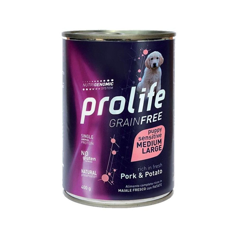 Prolife GrainFree Sensitive Puppy Medium/Large - Maiale e Patate - 400 g