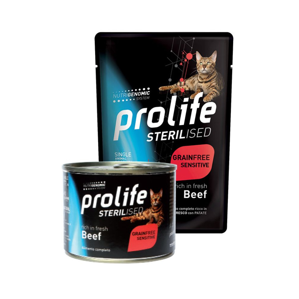 Prolife Sterilised GrainFree Cat Adult - Manzo - 85 g