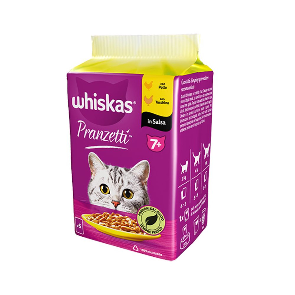 Whiskas Pranzetti Cat Senior - Carni Bianche in salsa - 6 x 50 g