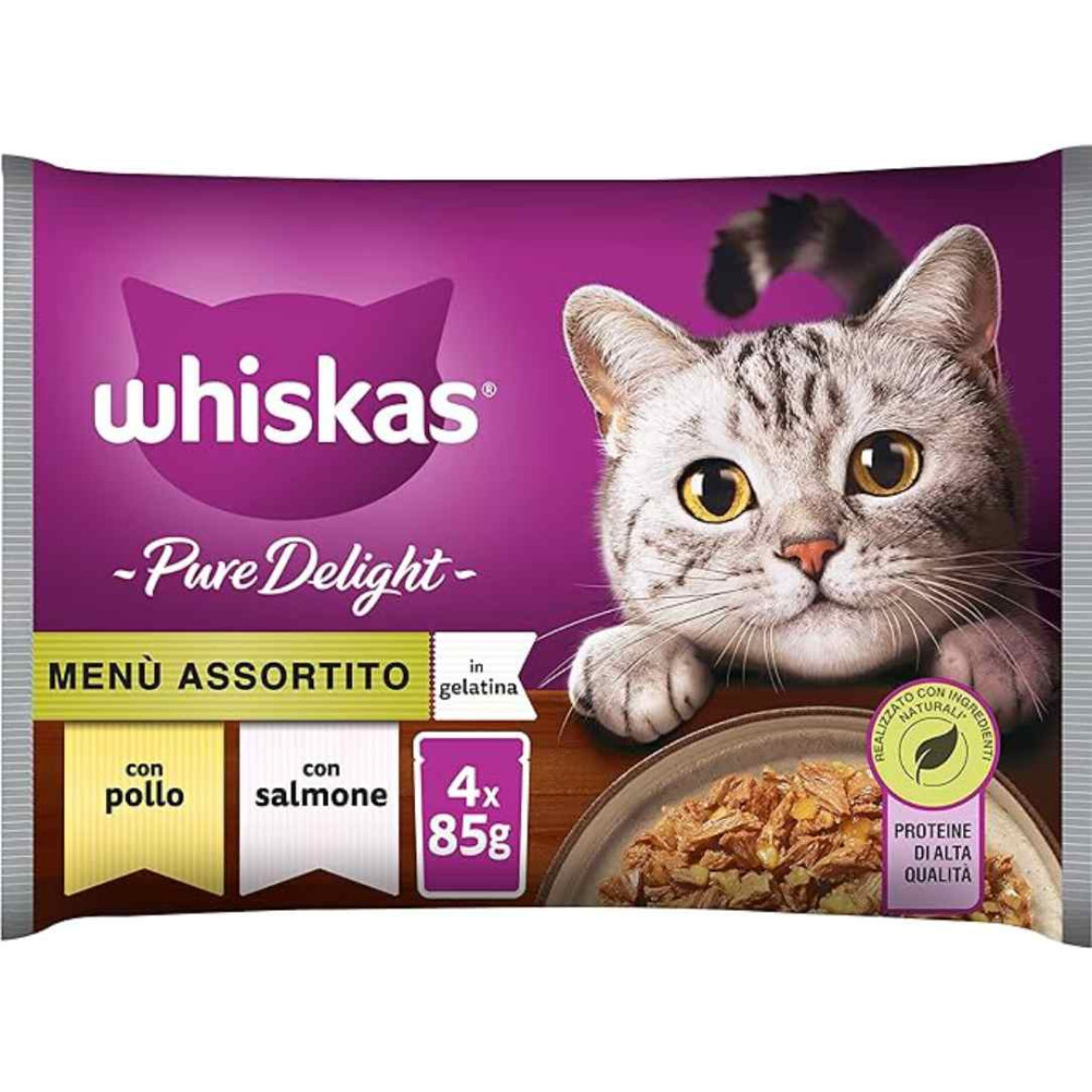 Whiskas Pure Delight Cat Adult - Menù Assortito - 4 x 85 g