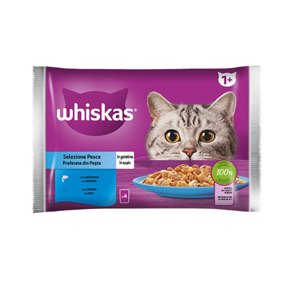 Whiskas Buste Cat Adult - Selezione Pesce - 4 x 85 g