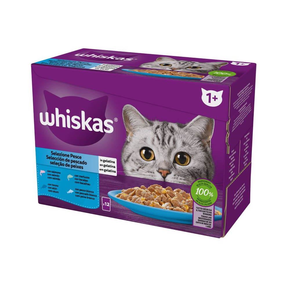 Whiskas Buste Cat Adult - Selezione Pesce - 12 x 85 g