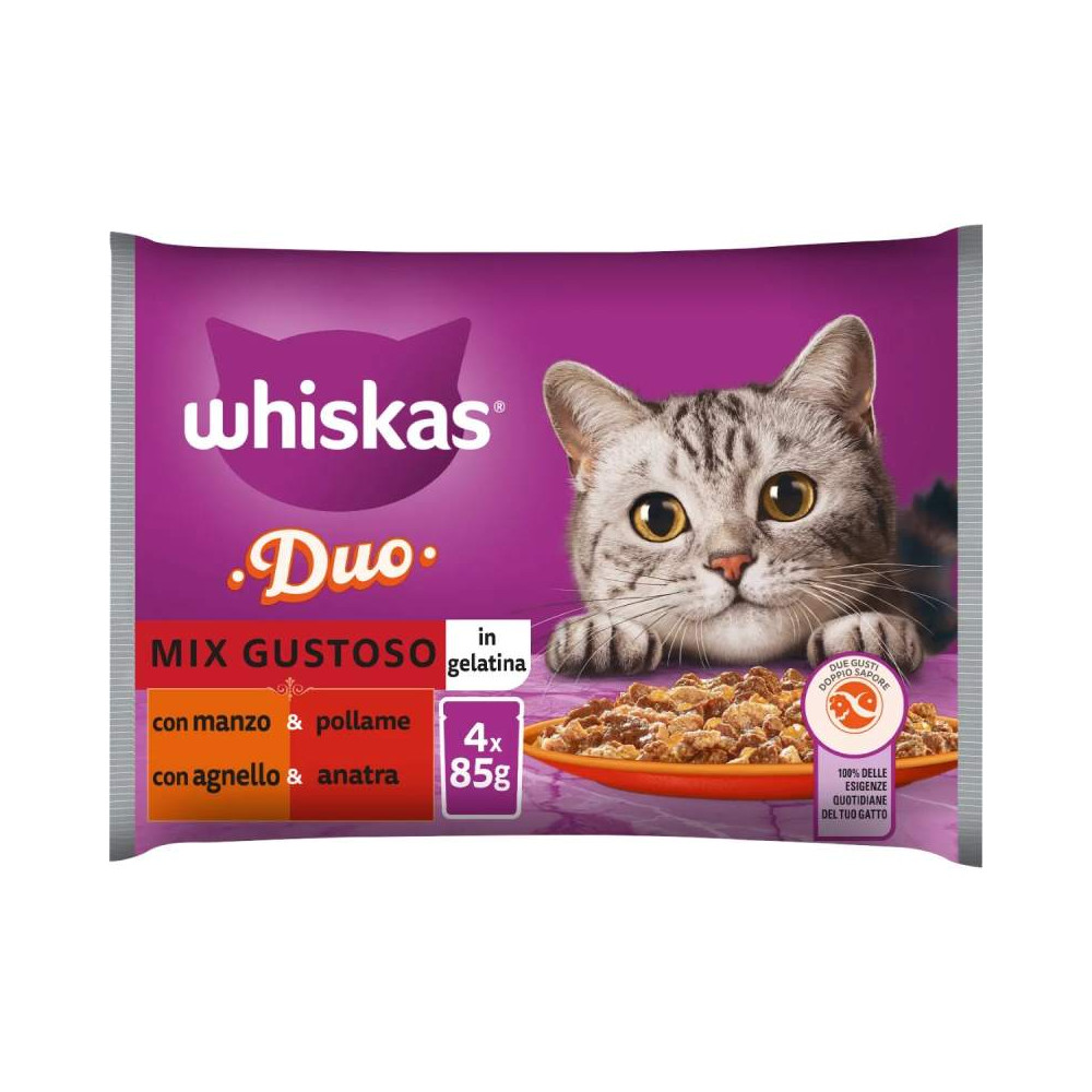 Whiskas Duo Cat Adult - Mix Gustoso - 4 x 85 g