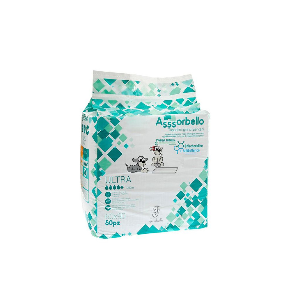 Ferribiella Assorbello Ultra Tappetini Igienici per Cani - 60x90 cm - 50 pz