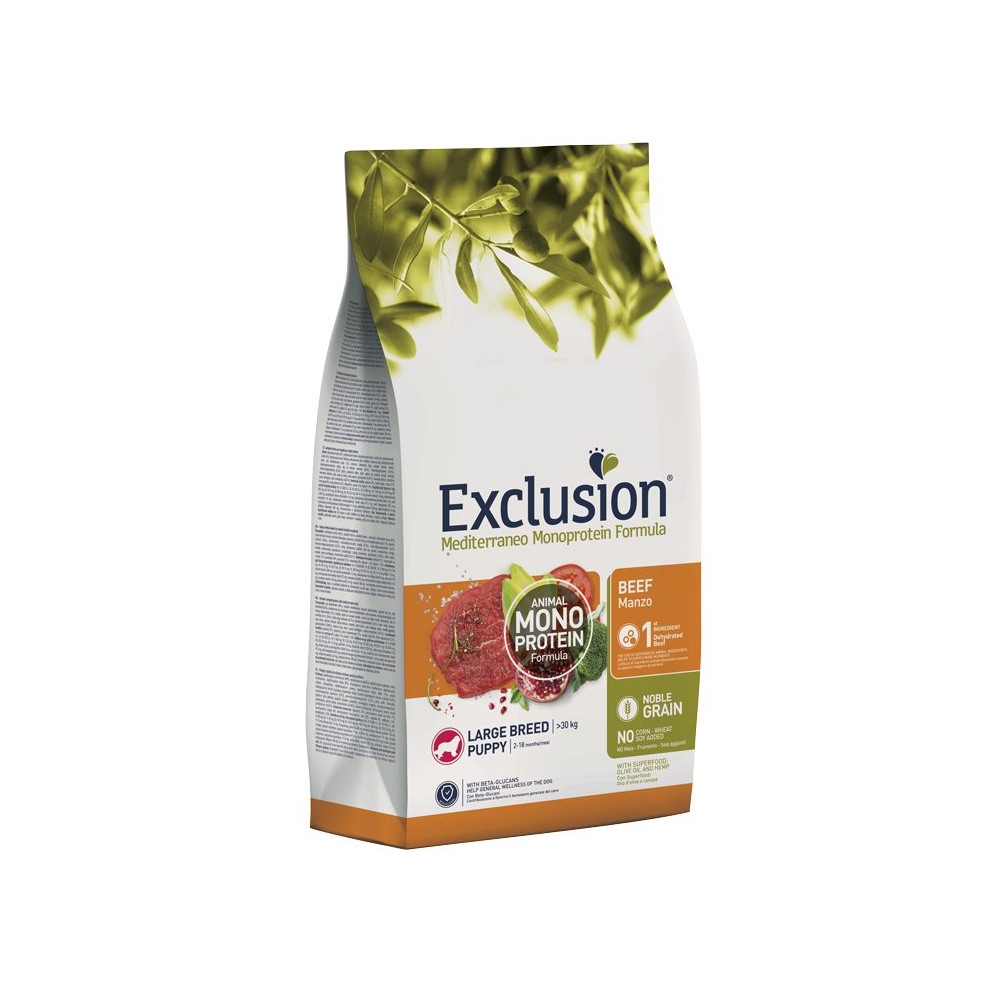 Exclusion Mediterraneo Noble Grain Puppy Large - Manzo - 12 kg