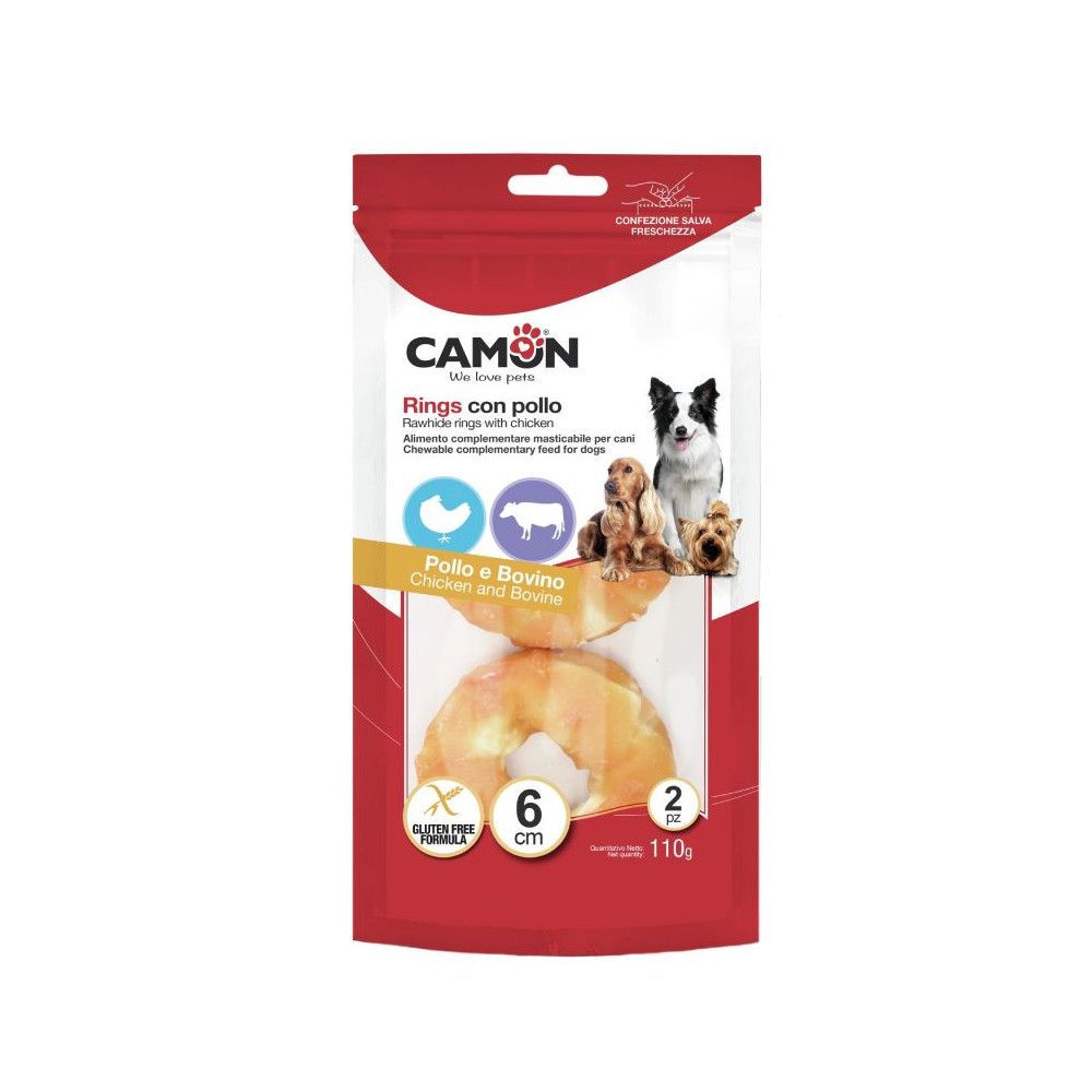 Camon Anelli Dog - Pelle Bovina con Pollo - 110 g