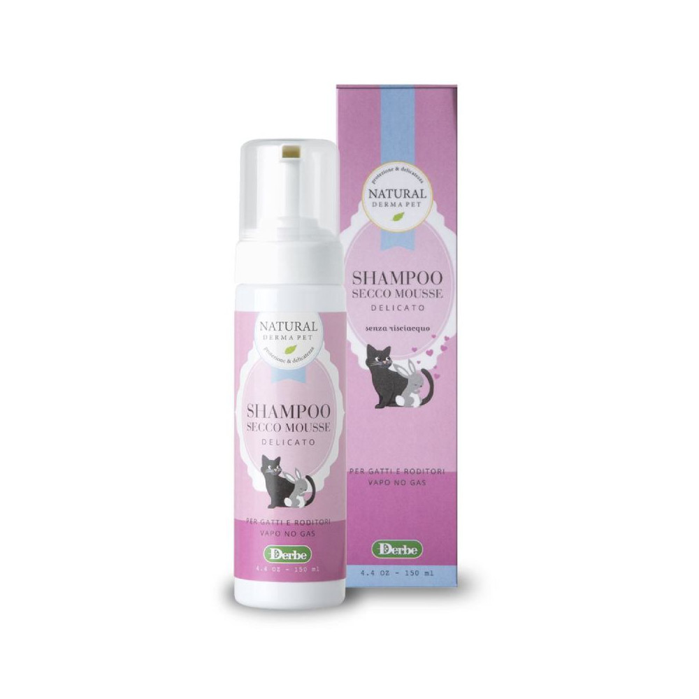 NATURAL DERMA PET SHAMPOO SECCO DELICATO GATTI & RODITORI formato da 150ml
