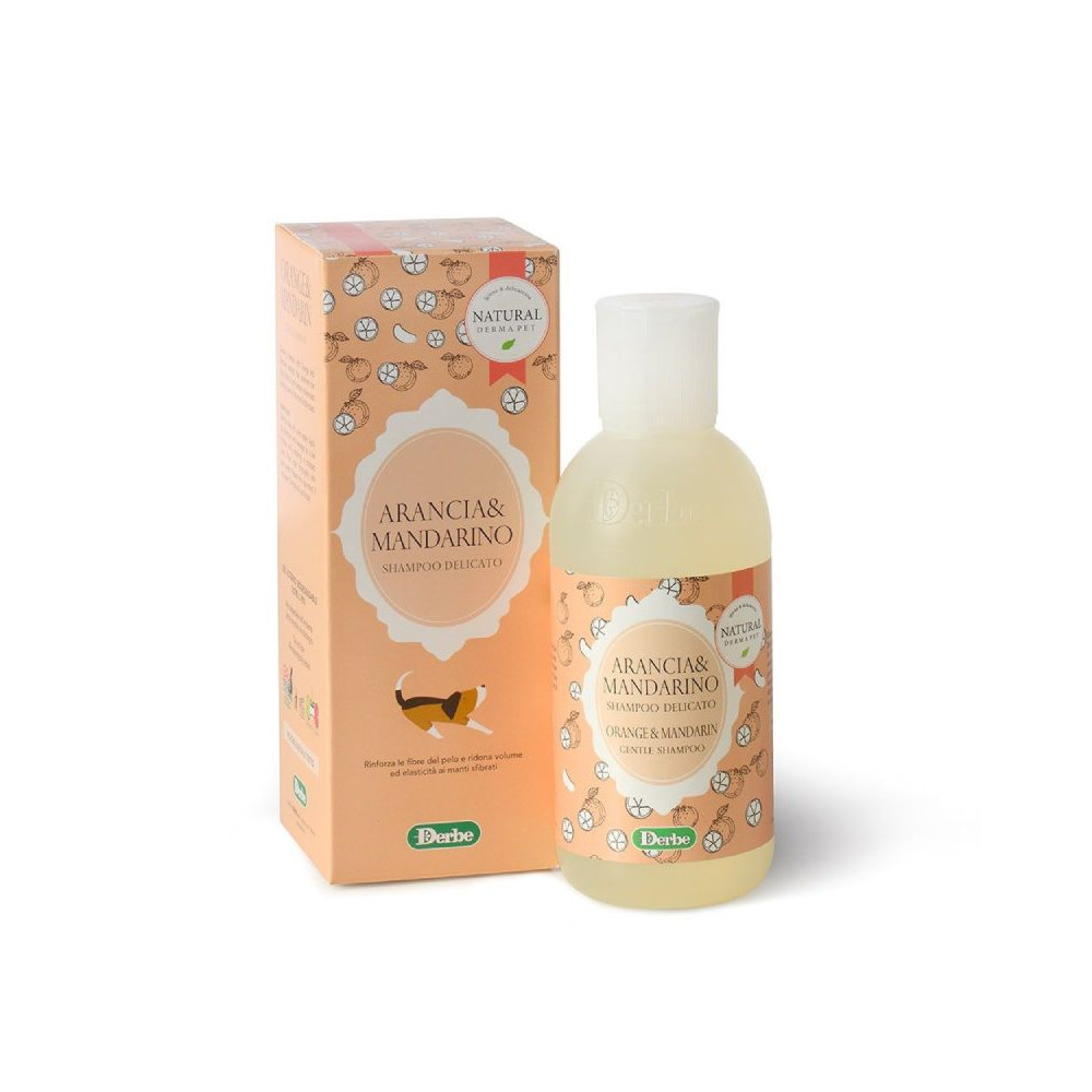 NATURAL DERMA PET SHAMPOO ALLA FRUTTA – ARANCIA E MANDARINO formato da 200ml