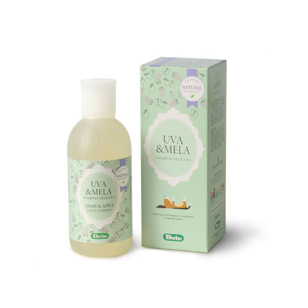 NATURAL DERMA PET SHAMPOO ALLA FRUTTA – UVA E MELA formato da 200ml