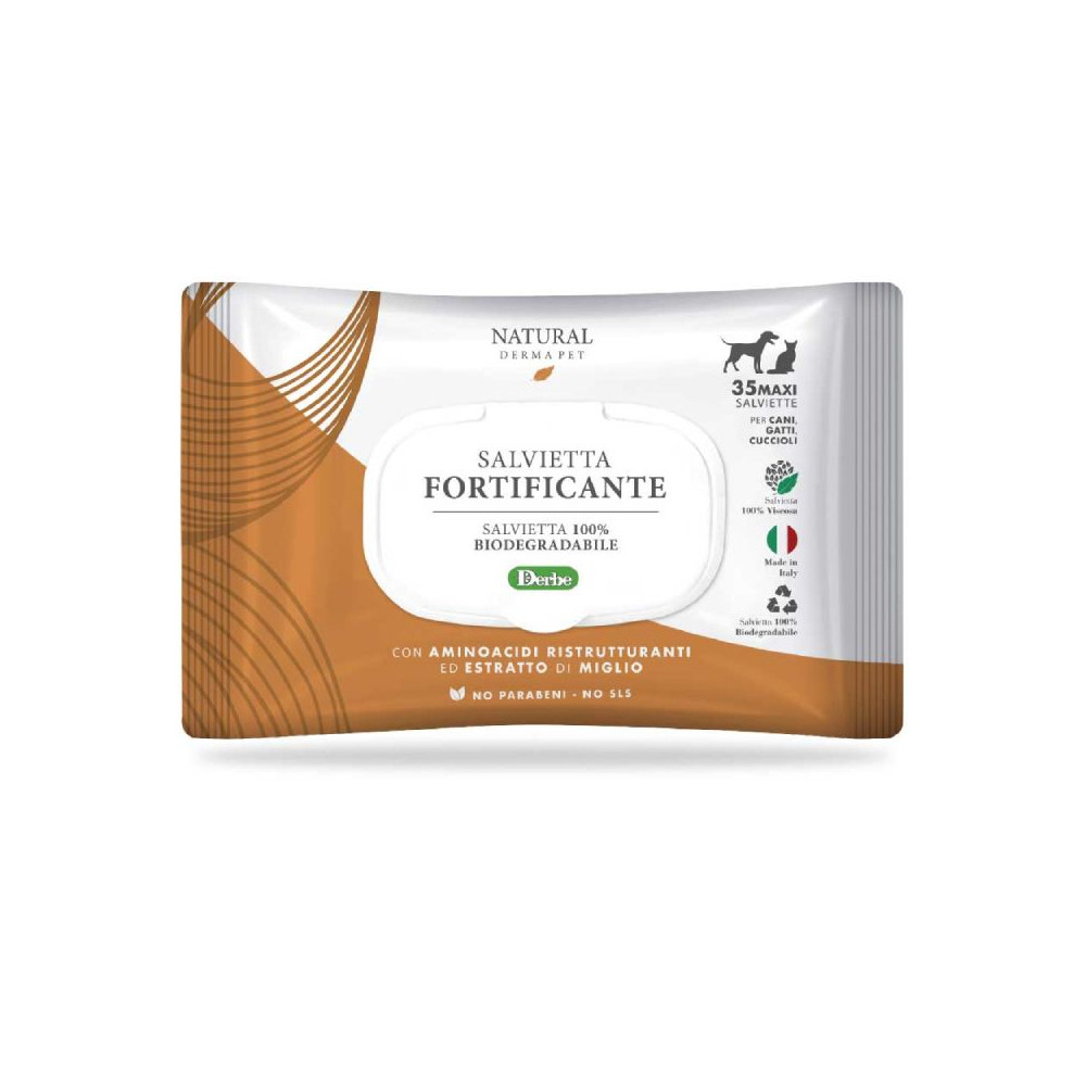 NATURAL DERMA PET SALVIETTE FUNZIONALI FORTIFICANTI formato da 35 salviette