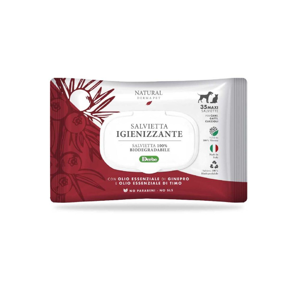 NATURAL DERMA PET SALVIETTE FUNZIONALI IGIENIZZANTI formato da 35 salviette