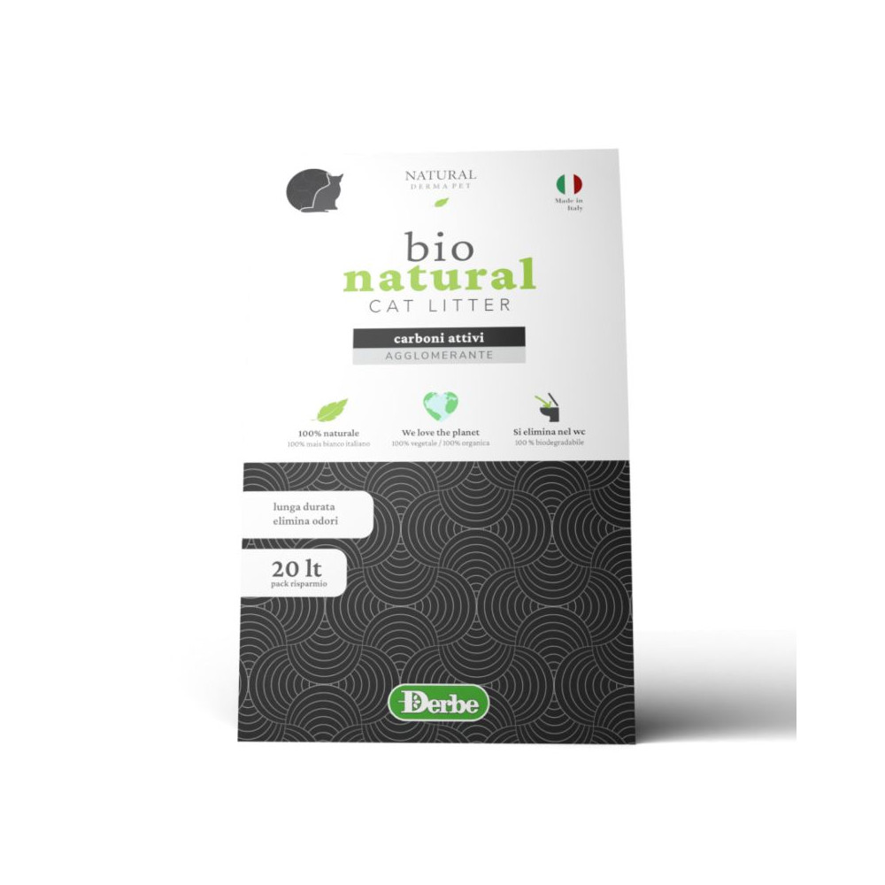 NATURAL DERMA PET LETTIERA NATURALE CARBONI ATTIVI formato da 20lt