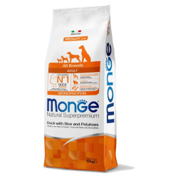 Monge Natural Superpremium Monoprotein Dog Adult All Breeds - Anatra, Riso e Patate - 12 kg
