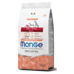 Monge Natural Superpremium Dog Mini Adult Monoprotein Salmone con Riso 7,5Kg