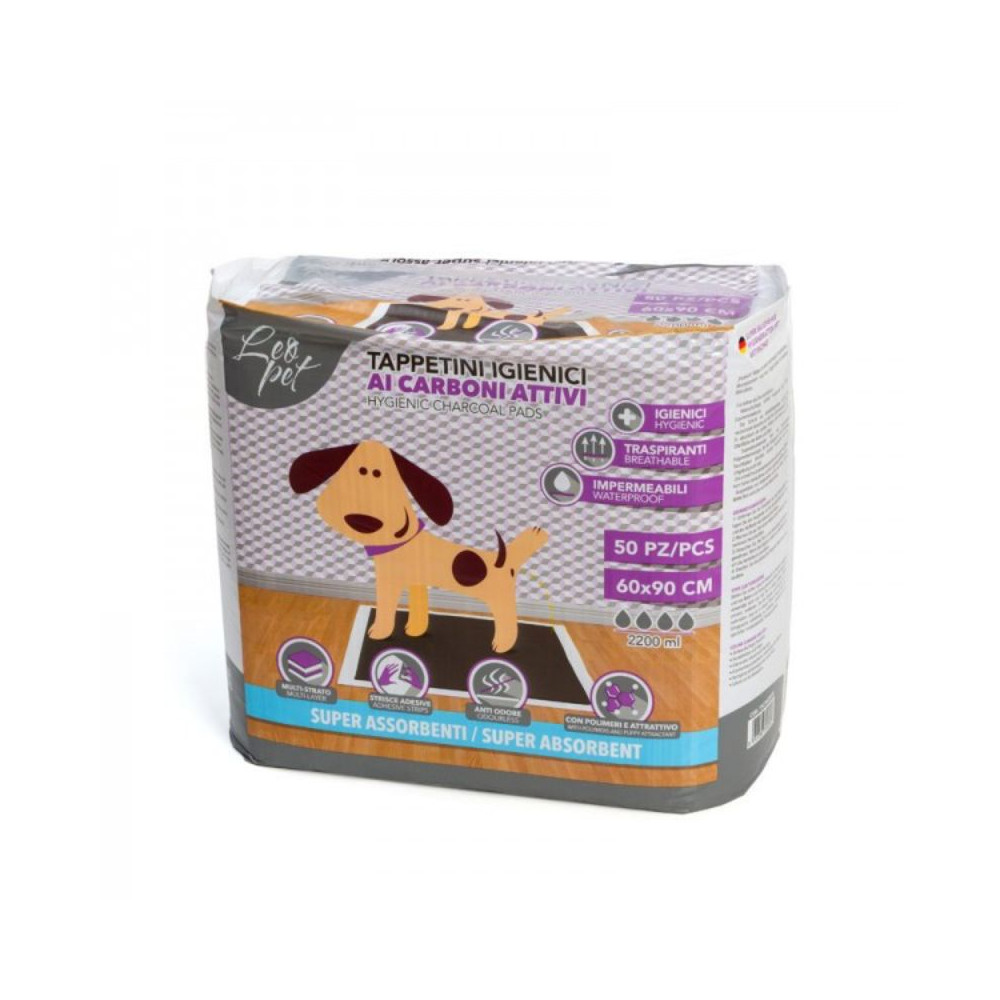 LeoPet Tappetini Igienici ai Carboni Attivi per Cani - 60x90 cm - 30 pz