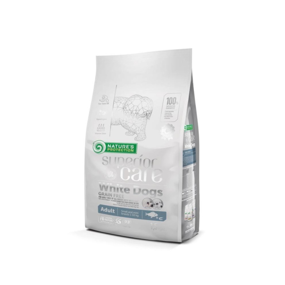 Nature's Protection Superior Care White Dogs GF Dog Adult Small Breeds - Pesce - 1,5 kg