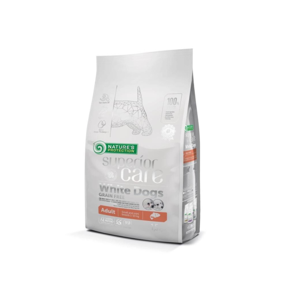 Nature's Protection Superior Care White Dogs GF Dog Adult Small Breeds - Salmone - 1,5 kg