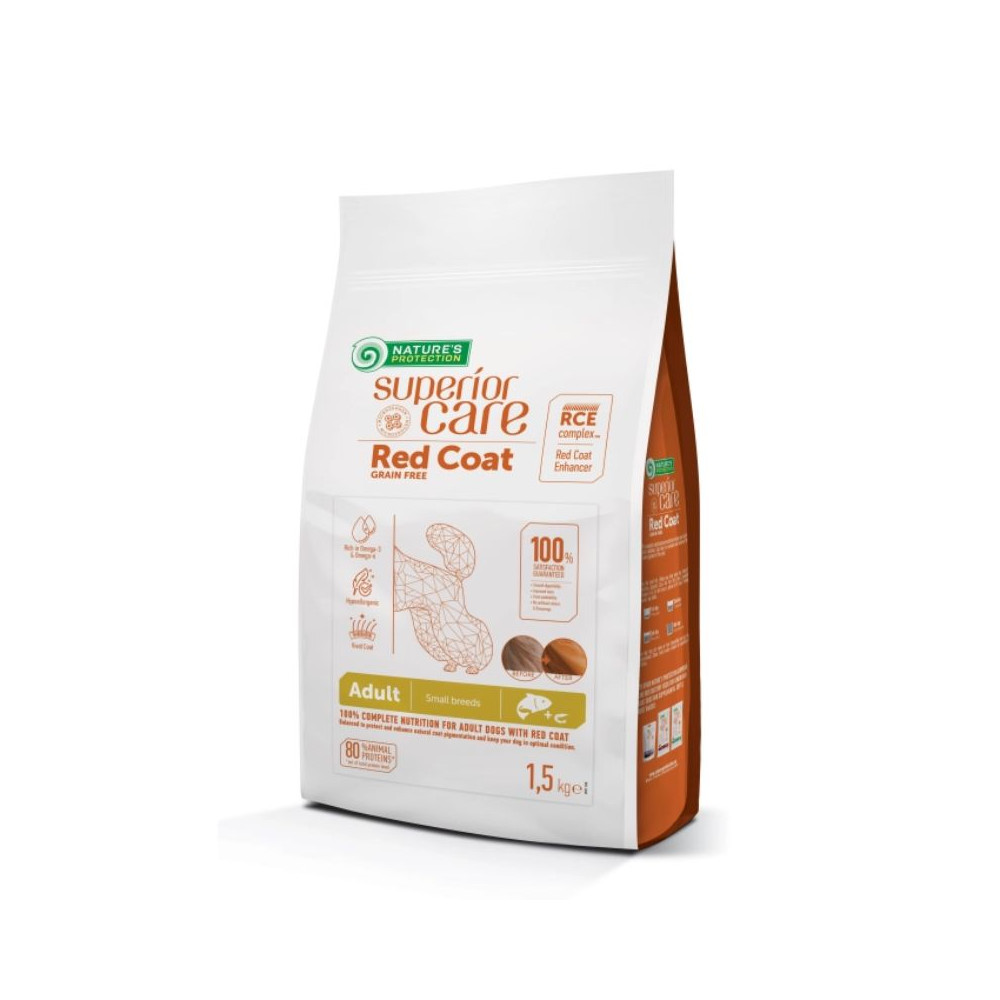 Nature's Protection Superior Care Red Coat GF Dog Adult Small Breeds - Salmone - 1,5 kg